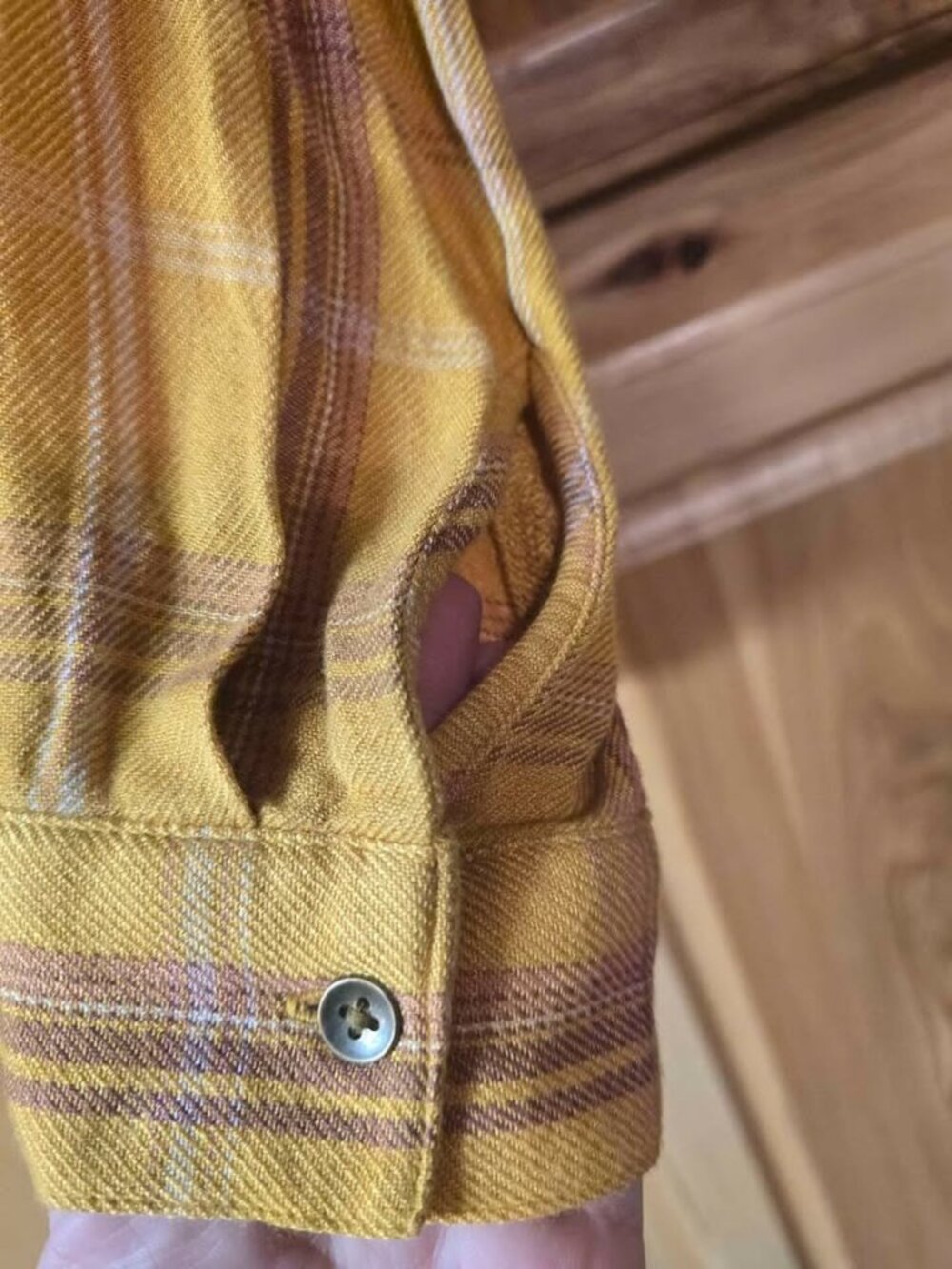 Maurices Plaid Button Up Shirt Womens Size XL Yellow Pink Long Sleeve Western C - Picture 6 of 8